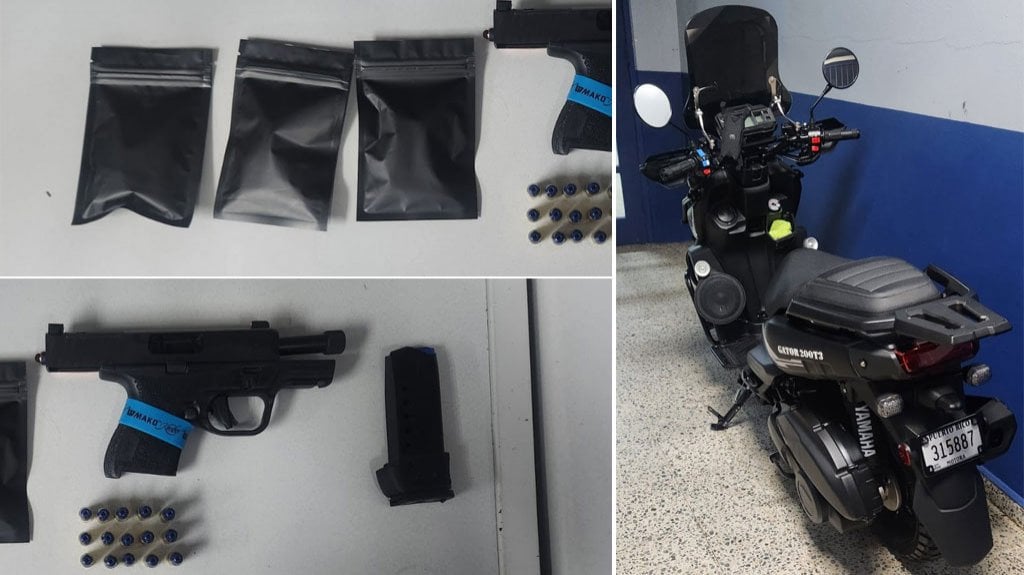  Andaba algarete en su motorita por Toa Alta con una pistola y drogas 