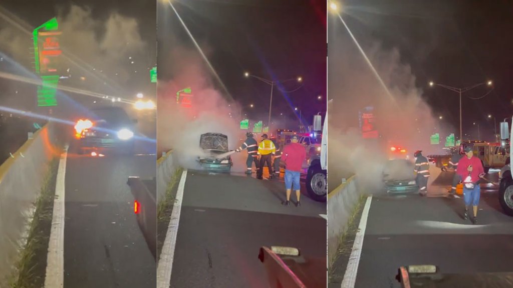  Video: Se incendia vehículo anoche en la Baldorioty 