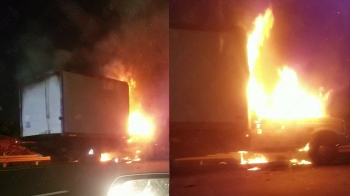  Video Tapón en expreso De Diego hacia Bayamón por camión quemándose 