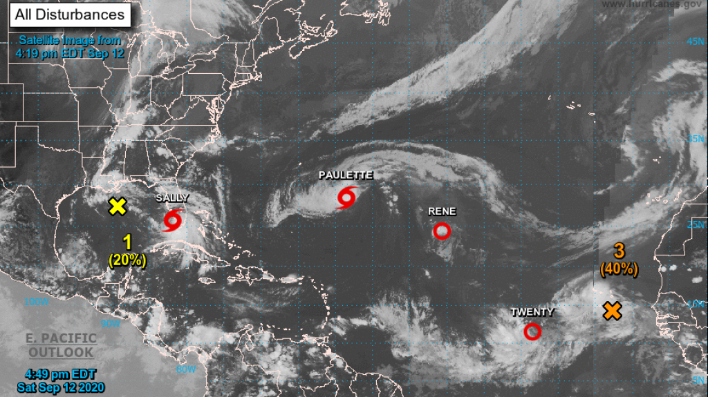  Se forma la depresión tropical #20 y la #19 se intensificó a tormenta Sally 