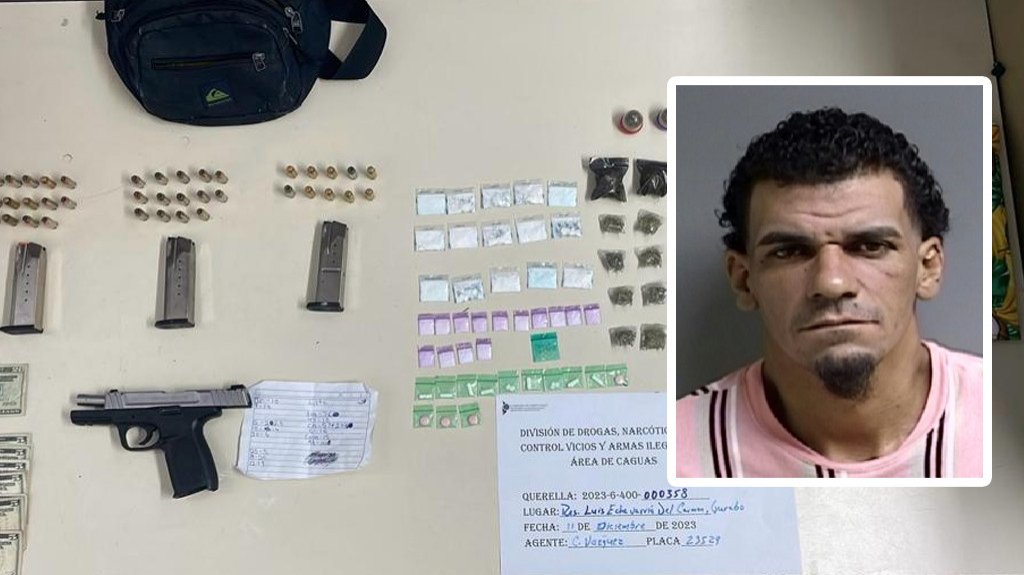  Hombre enfrenta cargos por armas y drogas en Gurabo 