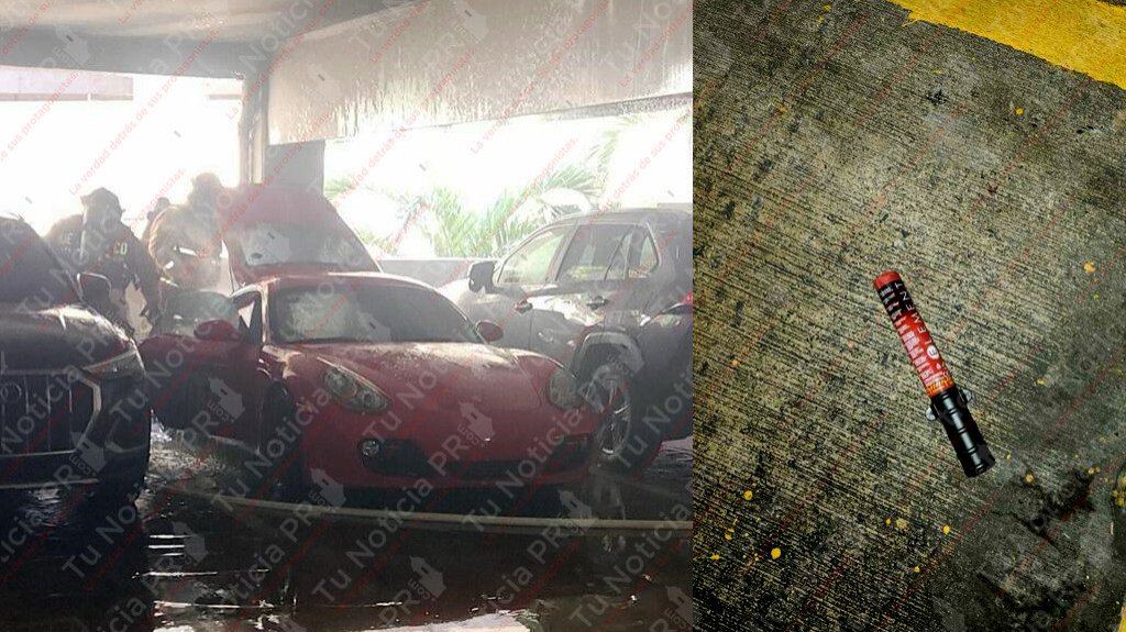 Video: Le prenden fuego a un “Porsche“ en estacionamiento de Plaza Las Américas 
