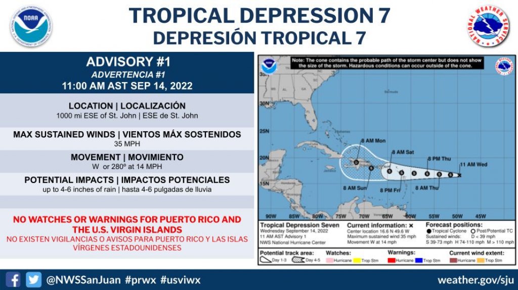  Se forma depresión tropical sobre el Atlántico tropical 