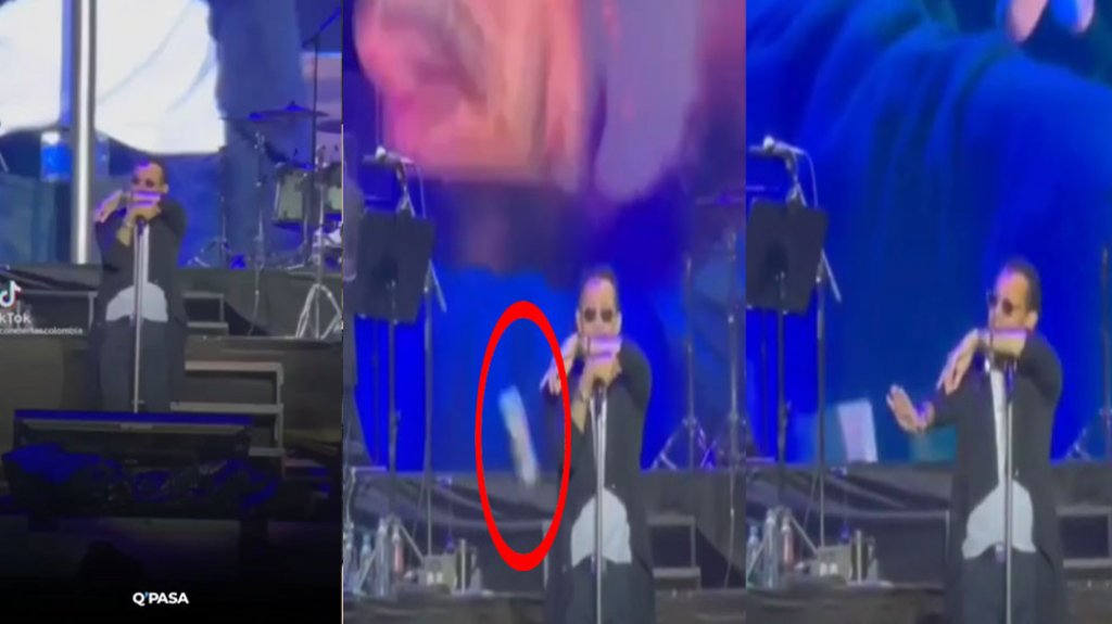  Video: Le dan tremendo botellazo a Marc Anthony en pleno concierto 