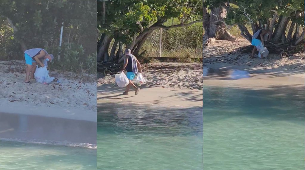  Video: Héroe anónimo llega hasta playa Buye de Cabo Rojo a recoger basura que dejaron los “Puercos” 