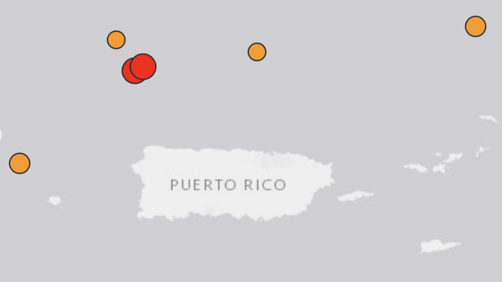  [Actualizado] Dos temblores de magnitud 4.5 se reportaron al noroeste de Puerto Rico 