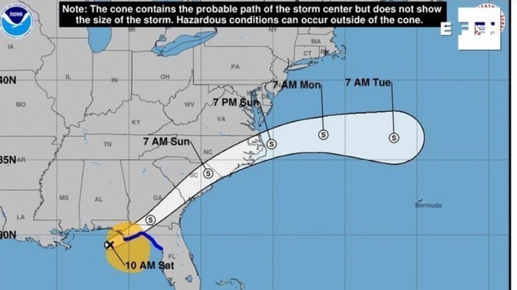  Ojo del ciclón postropical Néstor toca tierra en el noroeste de Florida 