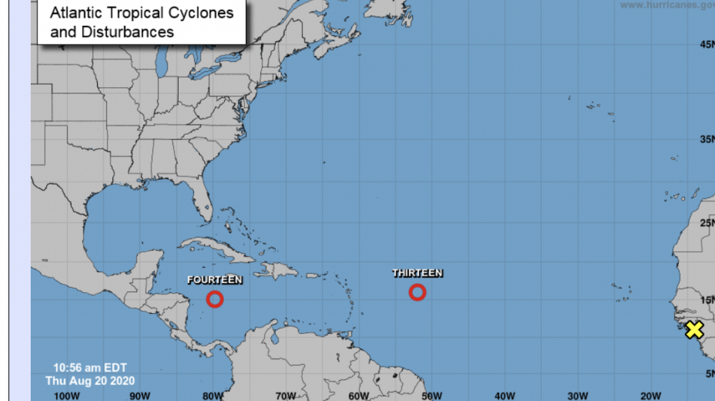  Se forma otra depresión tropical, la #14, mientras la #13 continúa en ruta al noreste del Caribe 