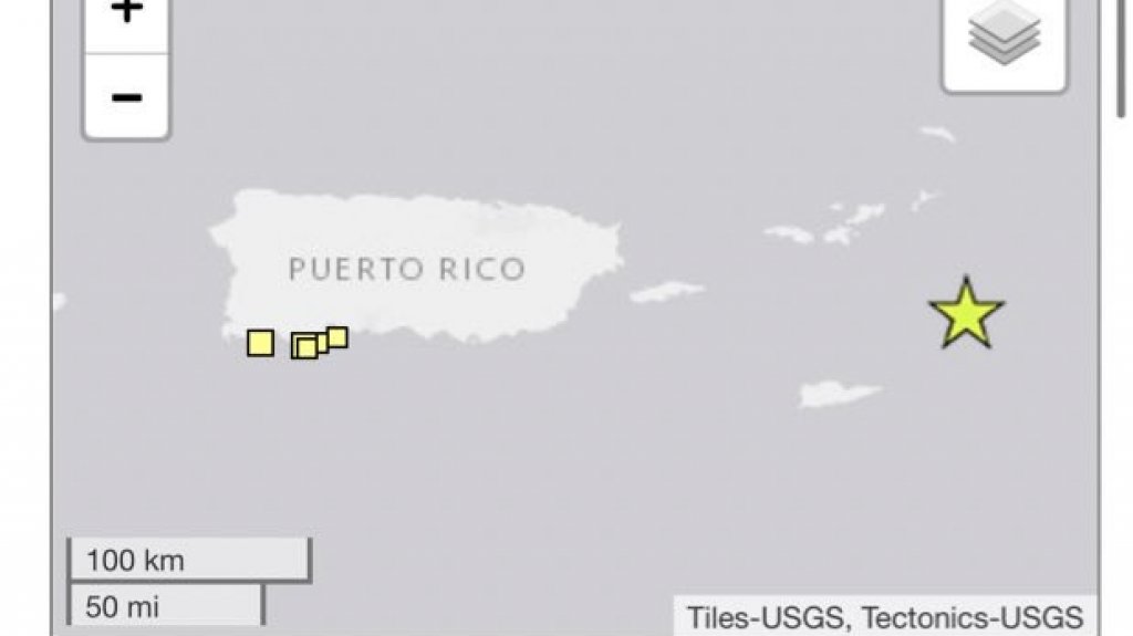  Temblor al noreste de Santa Cruz se deja sentir en Puerto Rico 