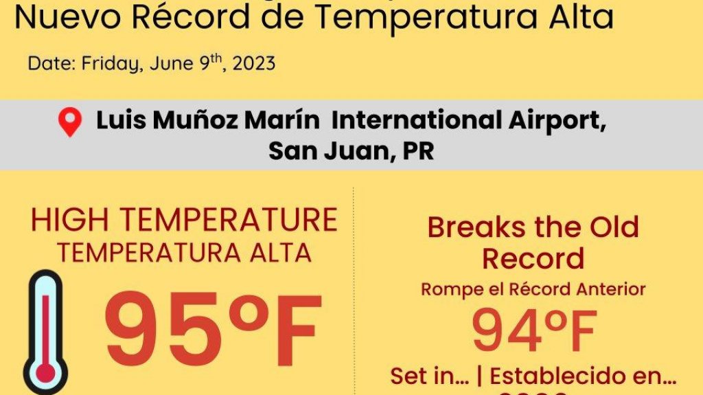  Nuevo récord de temperatura máxima en San Juan 