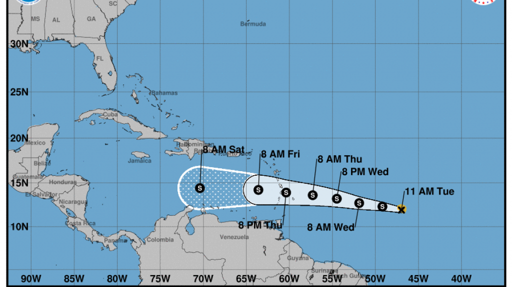  La tormenta tropical Bret avanza por el Atlántico, Puerto Rico fuera del cono de incertidumbre 