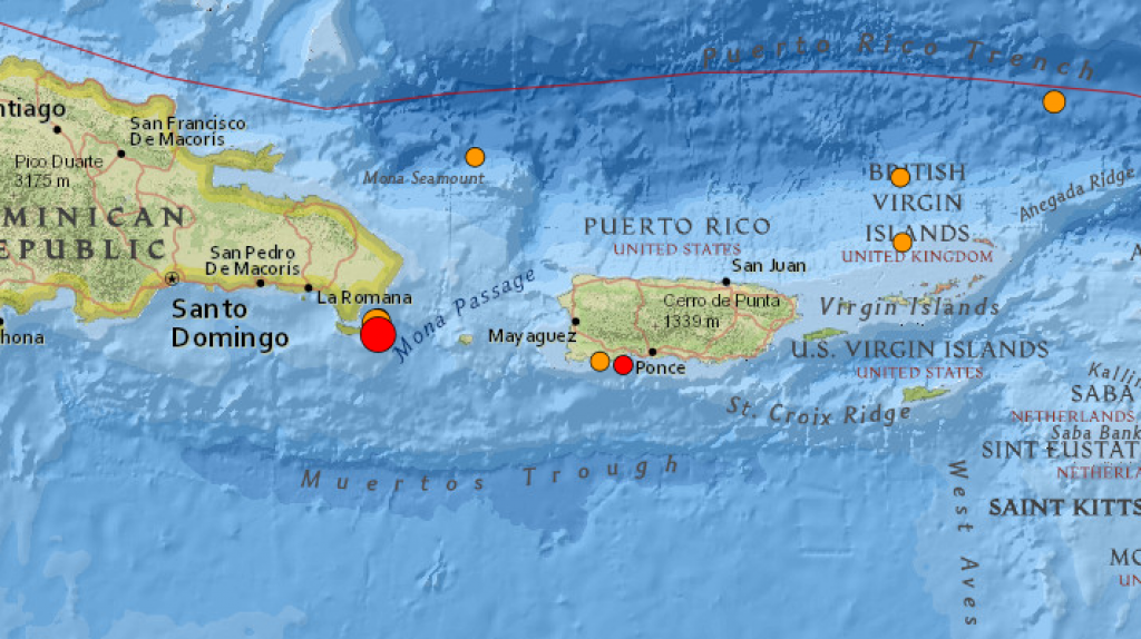  Temblor de magnitud 5 que fue sentido en varios pueblos de Puerto Rico 