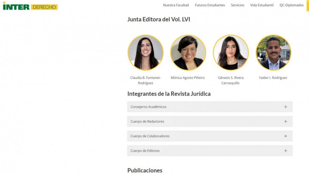  Renueva su página web la revista jurídica de la Facultad de Derecho de la Interamericana 