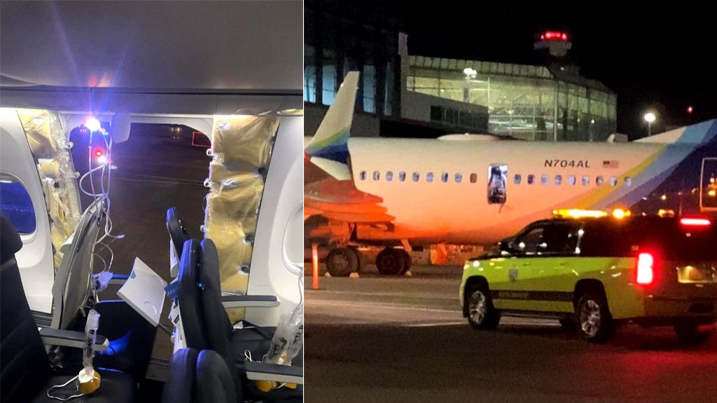  Video: Aterrizaje de emergencia de un 737 Max de Alaska Airlines tras desprendimiento de ventana tras descompresión en pleno vuelo 