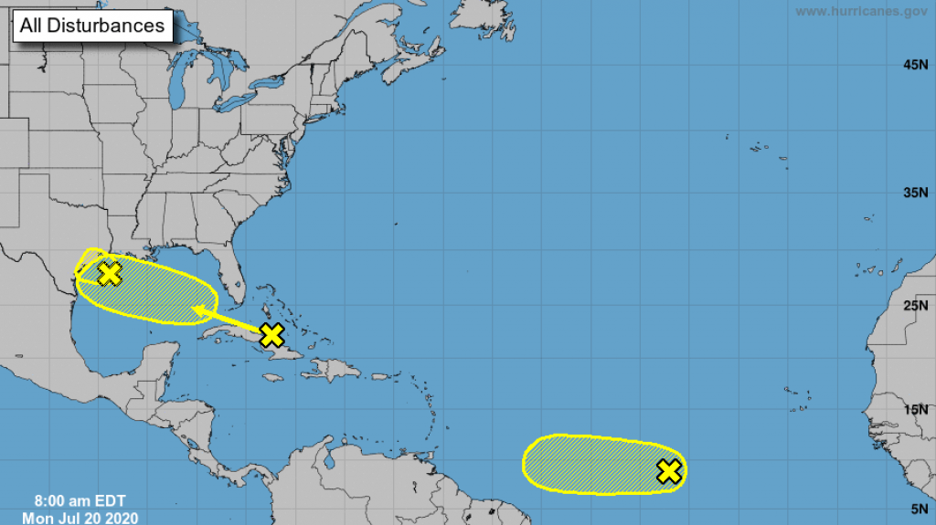  Tres sistemas con bajo potencial ciclónico en la cuenca del Atlántico 