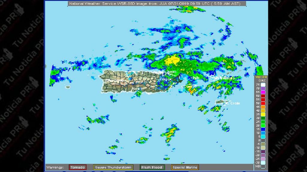  Resumen del estado del tiempo para Puerto Rico del miércoles, 31 de julio de 2019. 