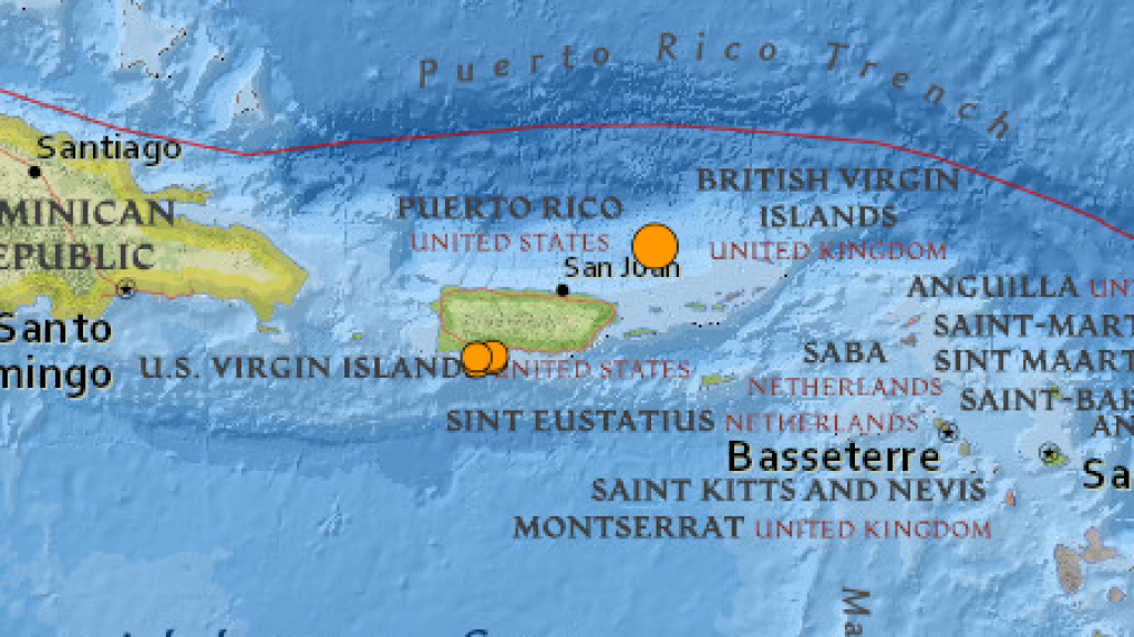  Red Sísmica reportó esta madrugada un temblor de magnitud 4.8 que fue sentido en varios pueblos de Puerto Rico 